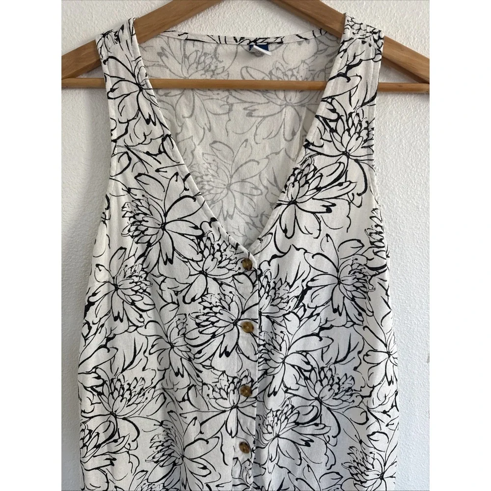 Old Navy Women's Sleeveless Maxi Dress Button Front Linen‎ Blend Maxi Size Small